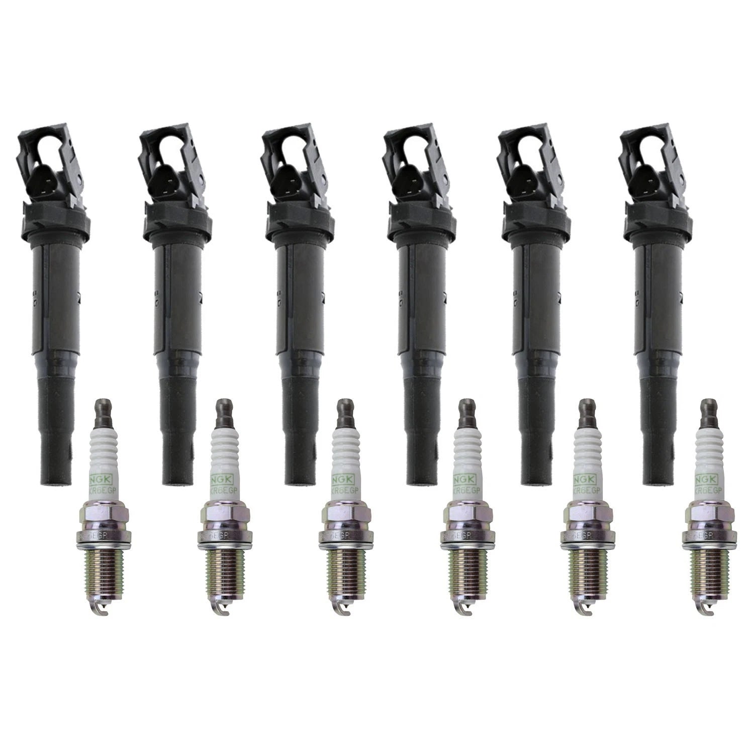 Set of 6 Ignition Coils & NGK G-Power Spark Plugs for BMW E46 E39 E83 E53 E85