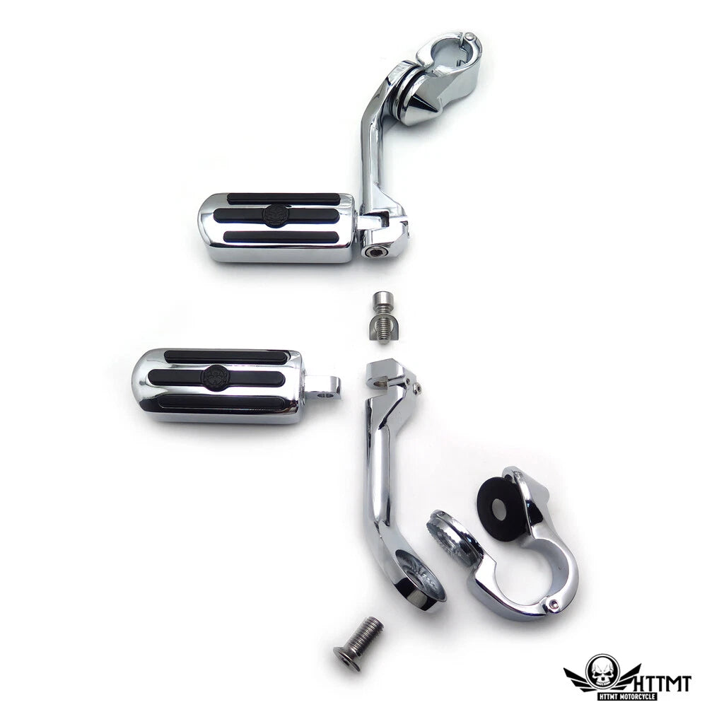5" Groove Skull Highway FootPeg Footrest for Harley Sportster XL (1.25")