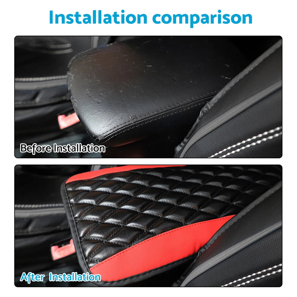 Armrest Cushion Cover for Universal Center Console Box (PU Leather)