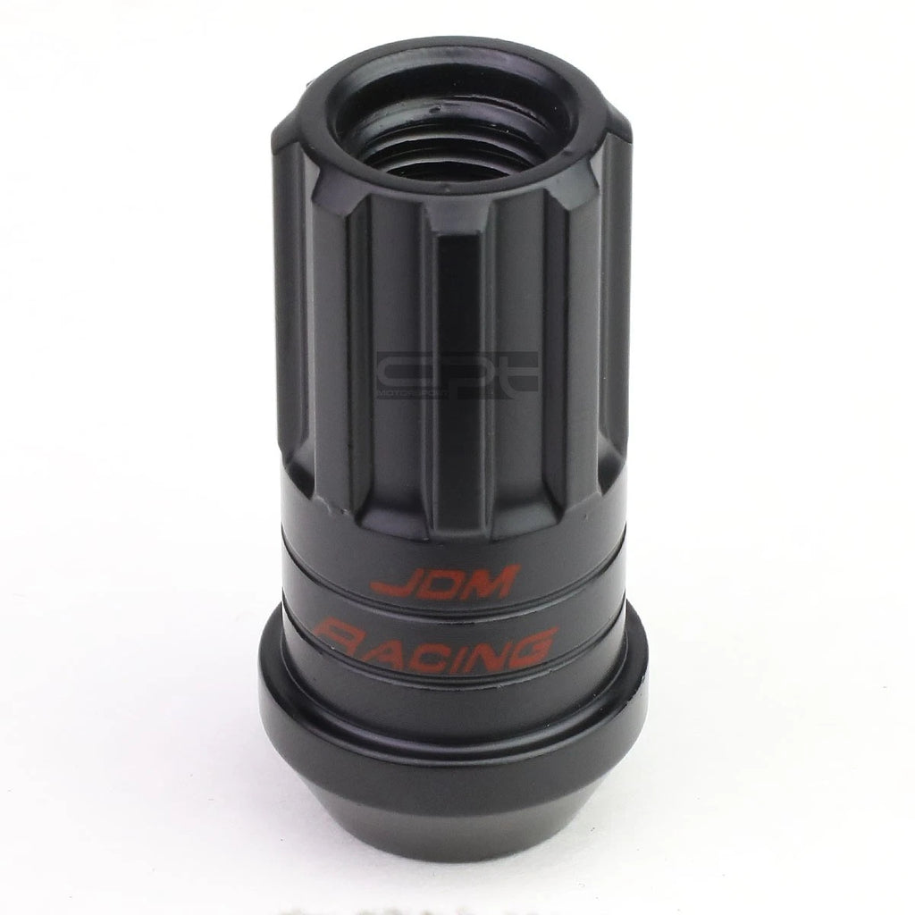 Open-End Aluminum Black Lug Nuts Set of 4 + Key + Adapter M12x1.5 (2010–2023)