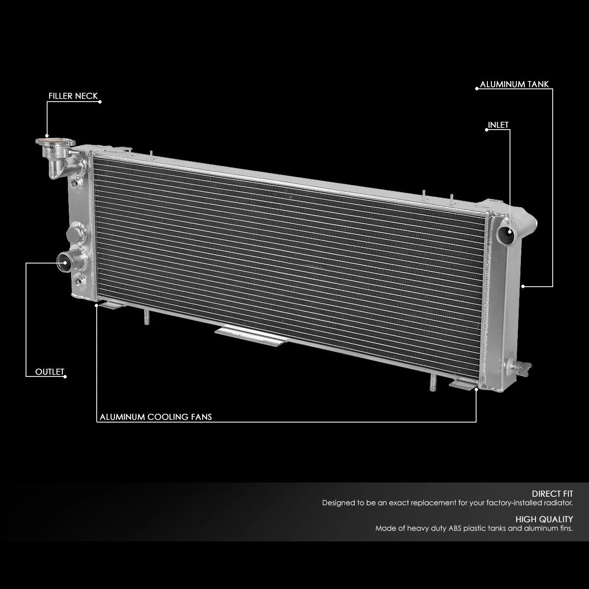 Full Aluminum 3-Row Racing Cooling Radiator for Cherokee/Comanche