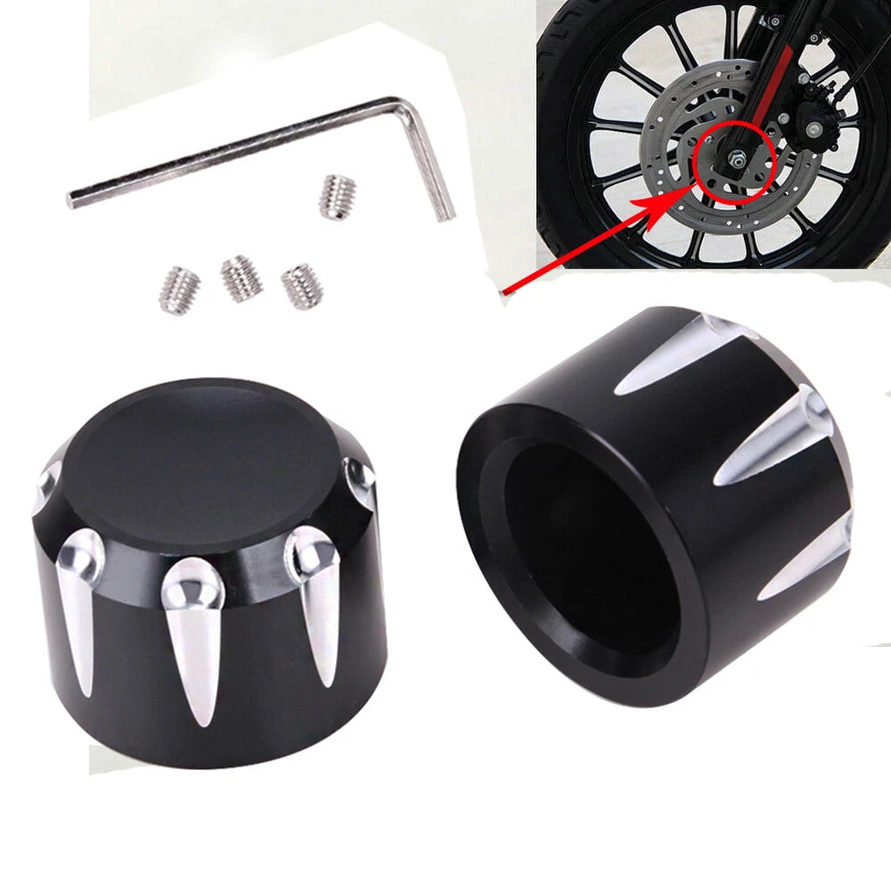 Chrome Axle Front Cap Nut Cover for Harley Softail Dyna Touring (2002–2011)