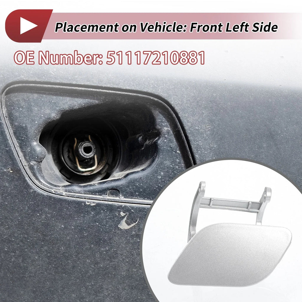 Front Left Washer Nozzle Cover Cap Silver Tone for BMW 740i (2011-2015)