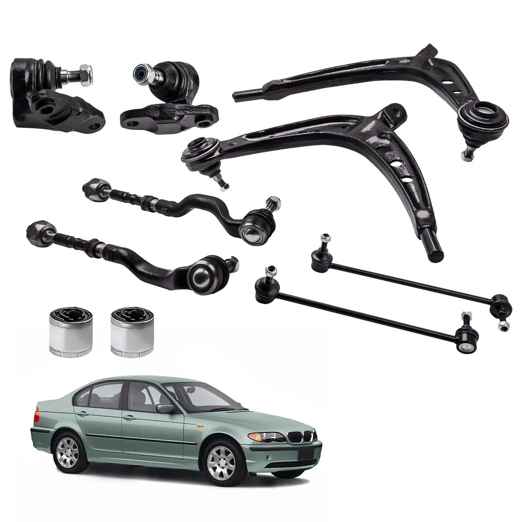 Front Control Arms w/ Ball Joints Tie Rods Retainer Kit for BMW E46 325xi 330xi (1999–2006)