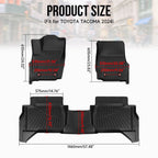 Set of 2 Front Rear Floor Mats for Toyota Tacoma Double Cab (2024–2026)