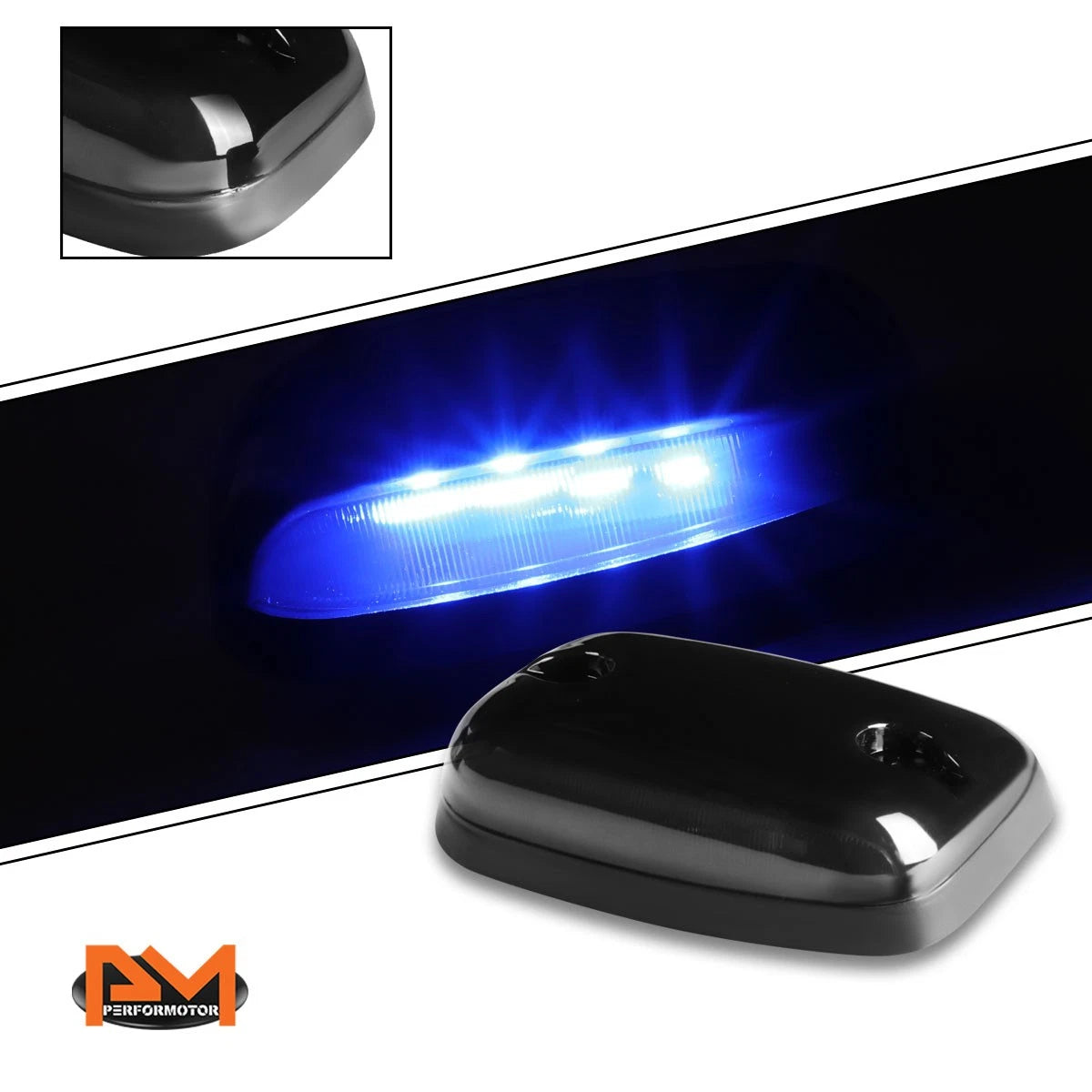 3Pcs Cab Roof Running Light Smoked Housing Blue LED for Silverado/Sierra (2007–2013)