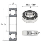 1 Pc 6004DDU Deep Groove Ball Bearing for Scooter Skateboard (20x42x12mm)