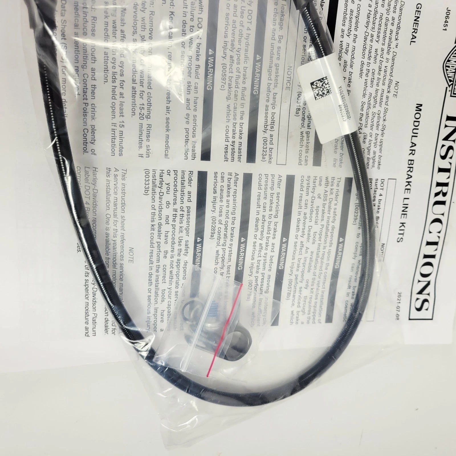 Genuine Front Upper Brake Line for Harley-Davidson Softail (2018–2023) 41800655
