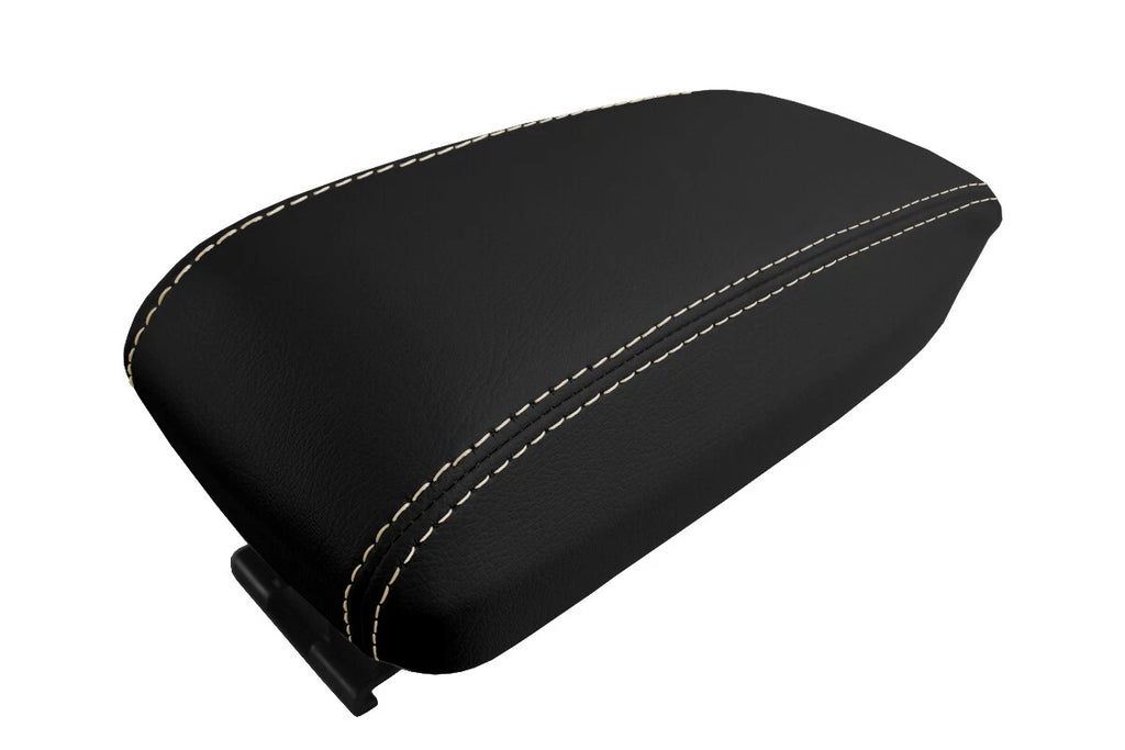 Leather Console Lid Armrest Cover for Toyota Corolla (2014–2019) Beige Stitch