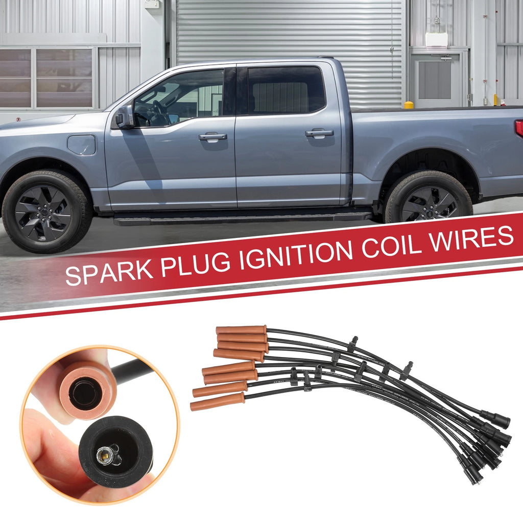 8X Spark Plug Wire Ignition Coil Cable for Ford F-150 F-250 E-350 (1997–2021)