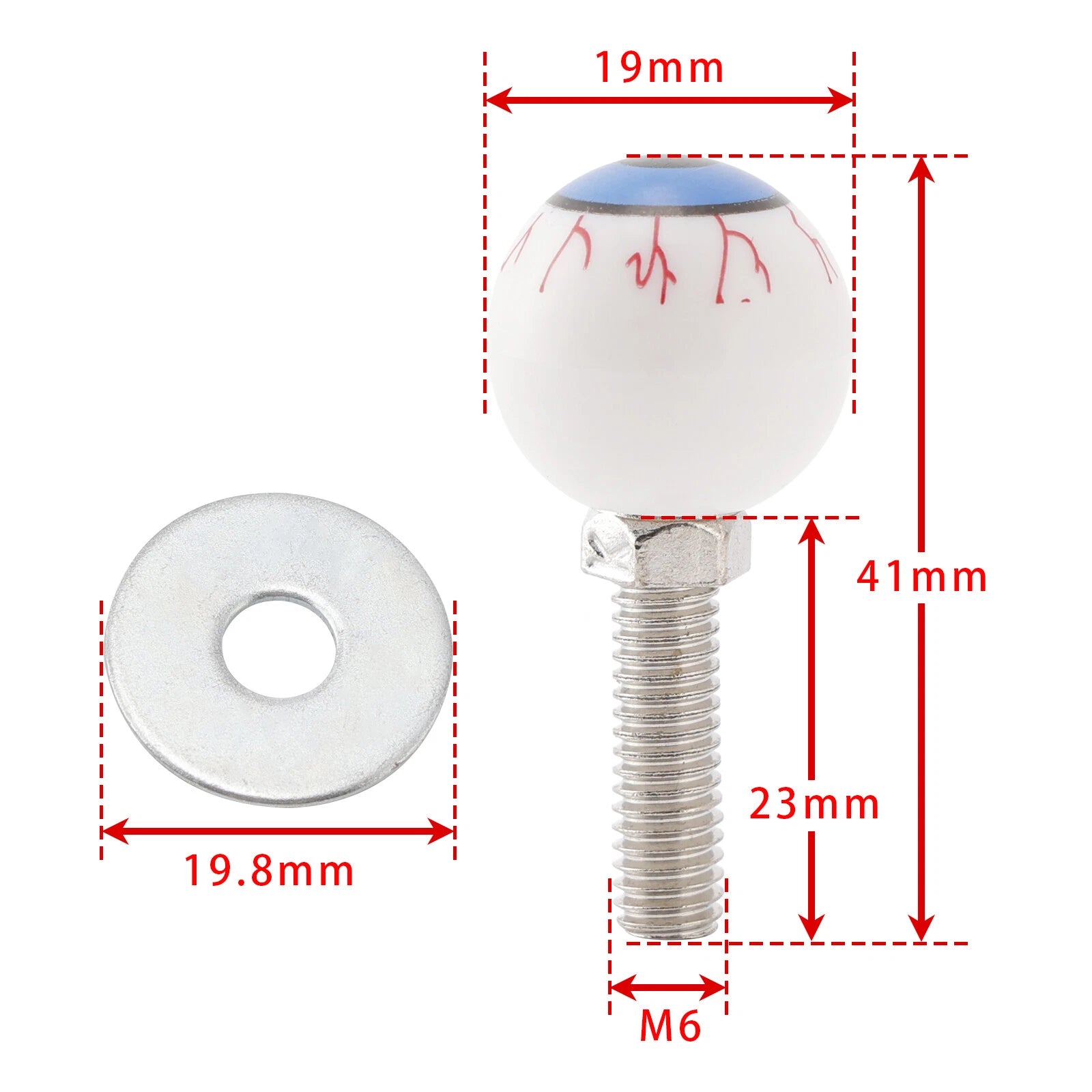 4x License Plate Bolt On Frame Nuts for Motorcycle Bike (Universal)
