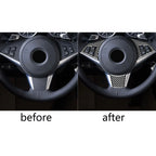 Carbon Fiber Steering Wheel Button Frame Cover for BMW 6 Series E63 E64 (2004-2010)