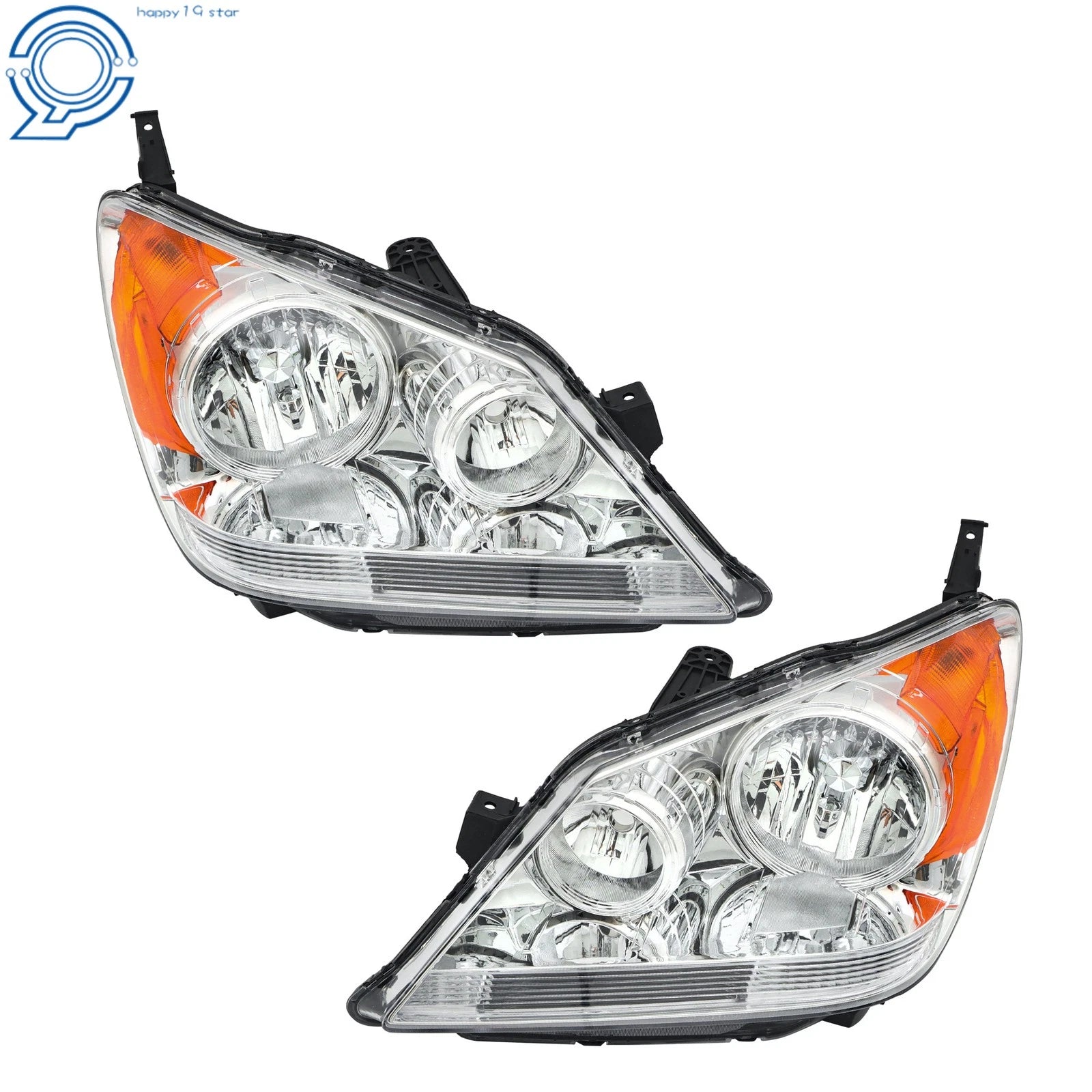 Front Headlights Chrome Halogen for Honda Odyssey (2005–2010) Pair