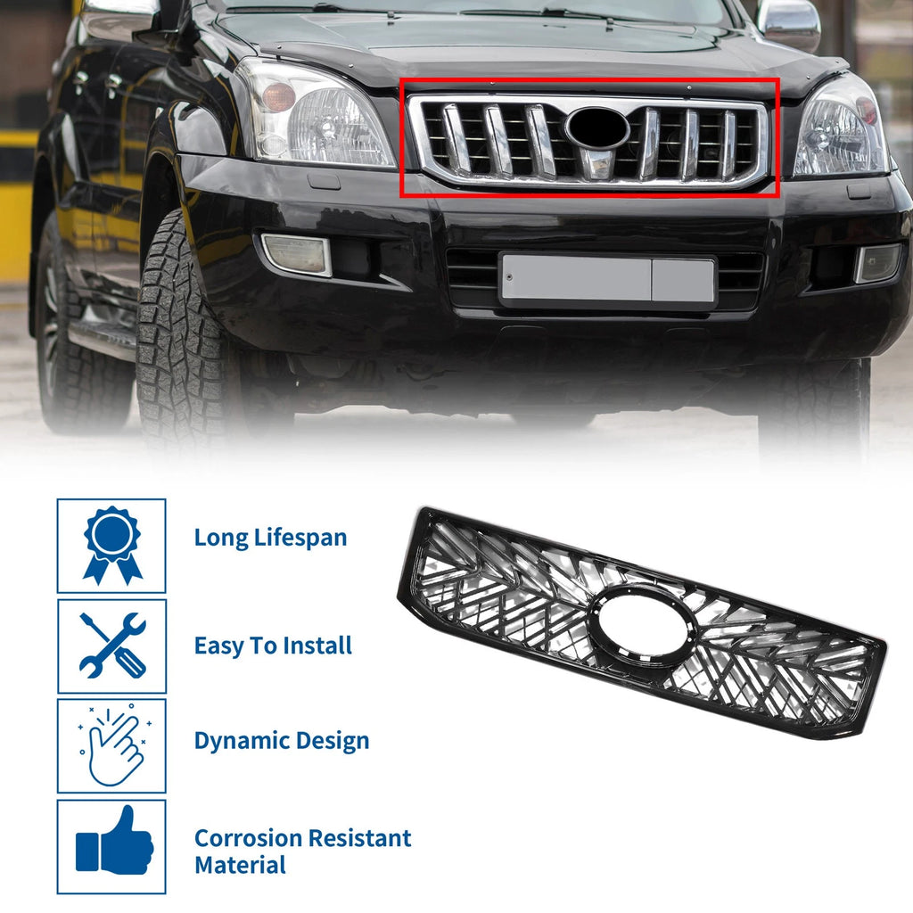 Front Upper Hood Bumper Grille for Toyota Land Cruiser Prado (2002–2009)