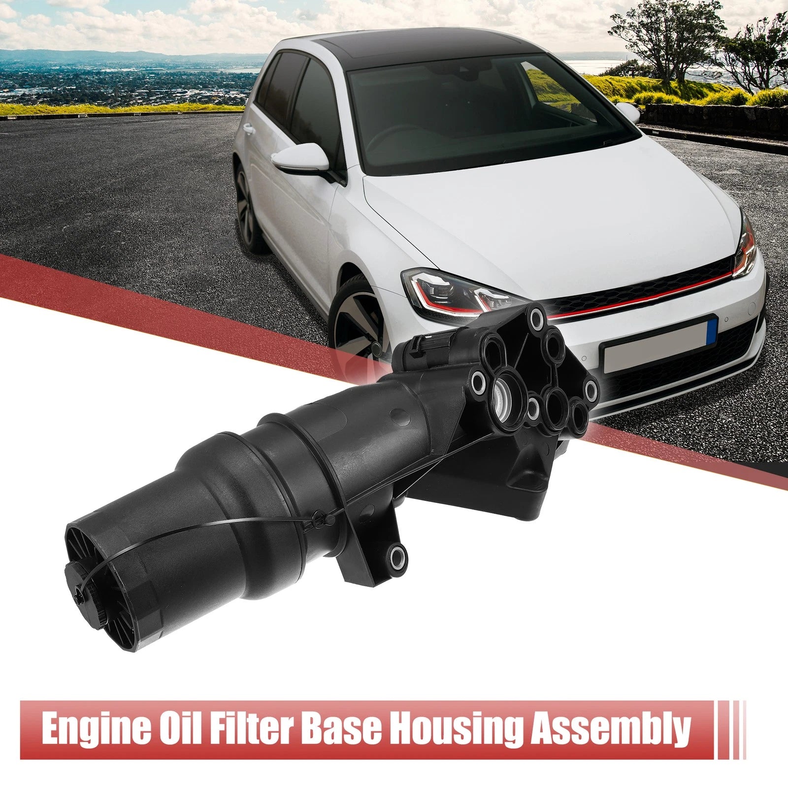 Oil Filter Base Housing Assembly 07K115397D for VW Jetta Golf Beetle (2006–2018)