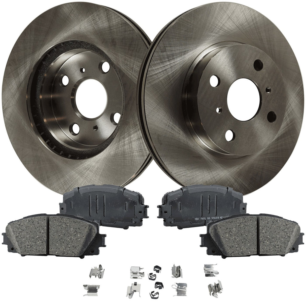 Brake Disc Rotor and Pad Kit for Toyota Yaris, Prius C (2007–2019)