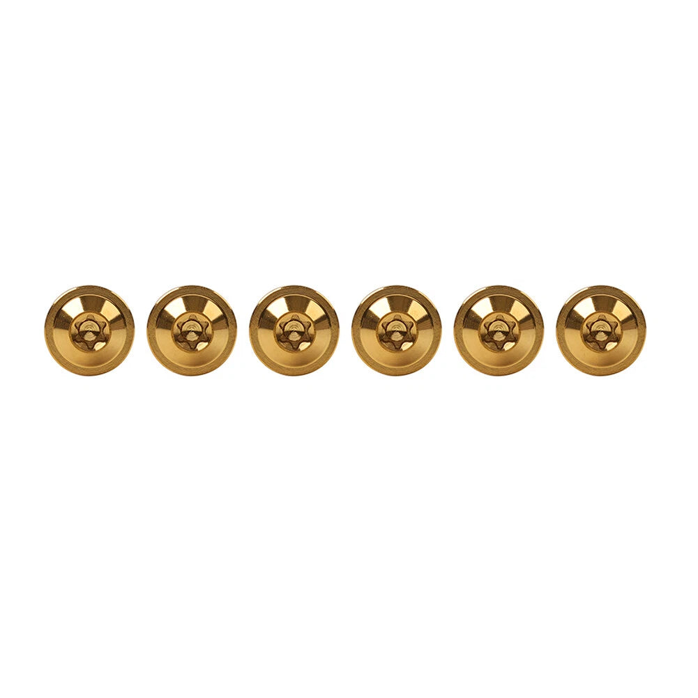 Set of 6 M5x15mm Torx Head Screws for Universal Bike Motorcycle Gold