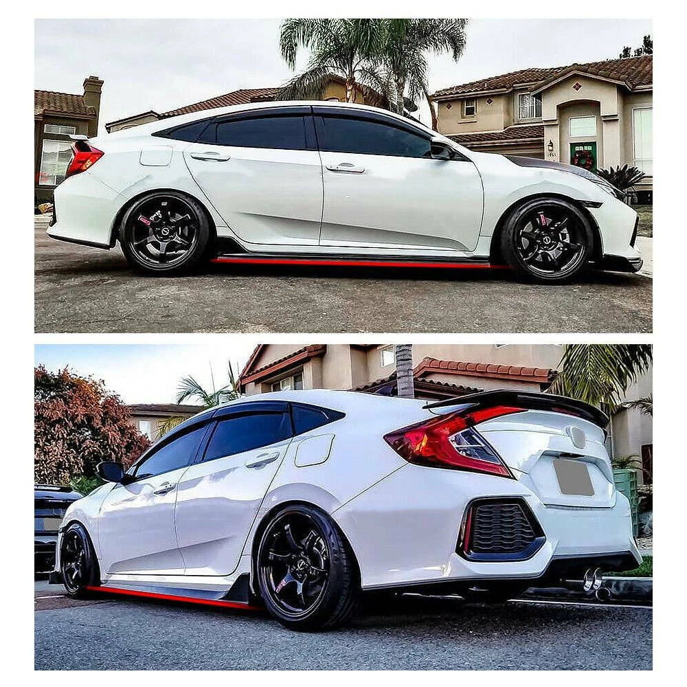 Side Skirt Extension for Honda Civic 2016–2021 (LX, EX, SI, Type-R Style)