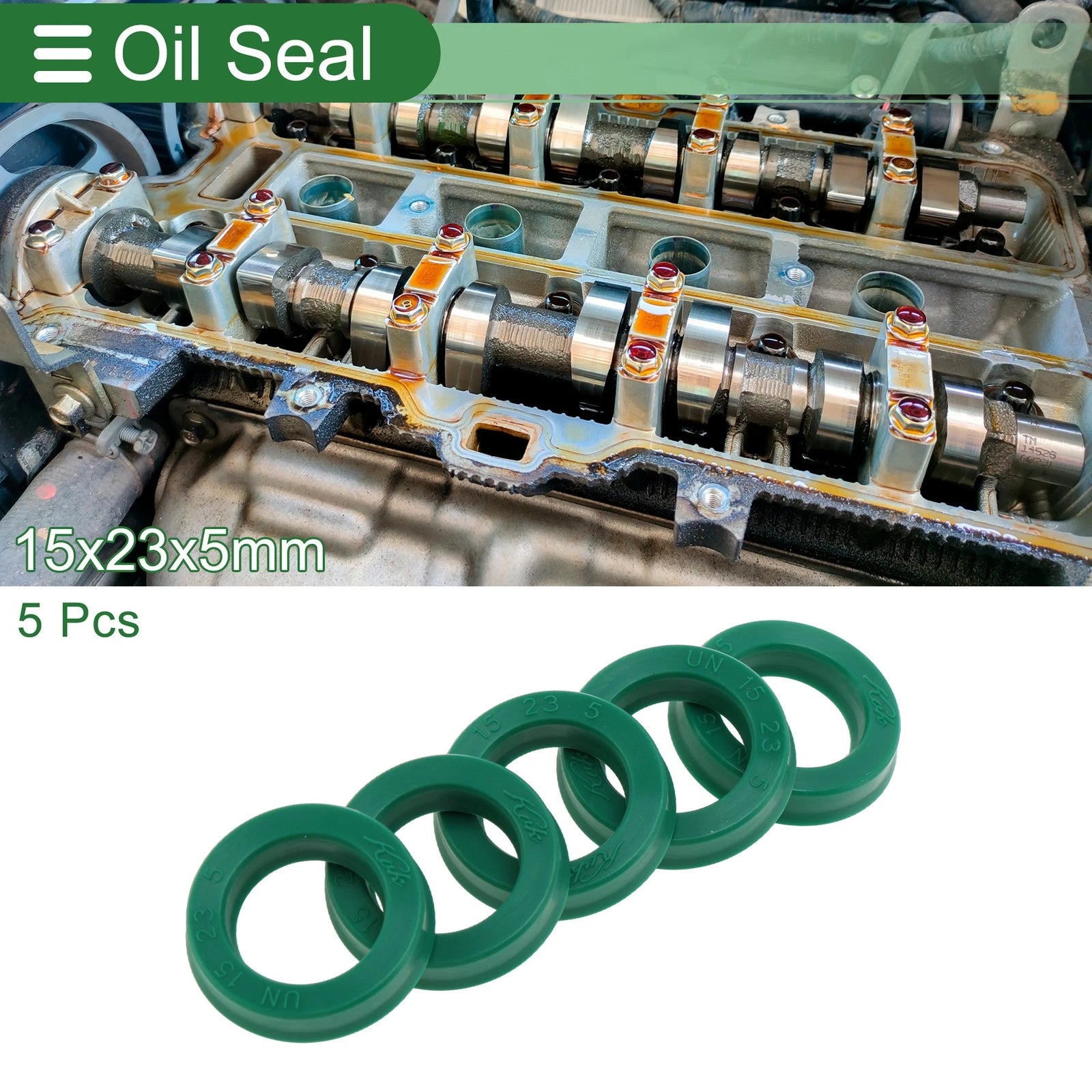 5X Oil Seal Rotary Shaft Seal for Various Models (15x23x5mm)