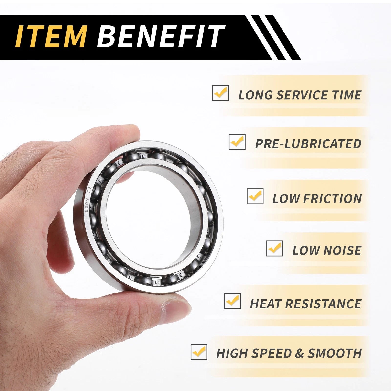 Deep Groove Ball Bearing 45x68x12mm for Scooter Skateboard (1 Pcs)