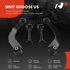 Set of 4 Front Lower & Upper Control Arms for Jeep Compass Patriot (2007–2015)