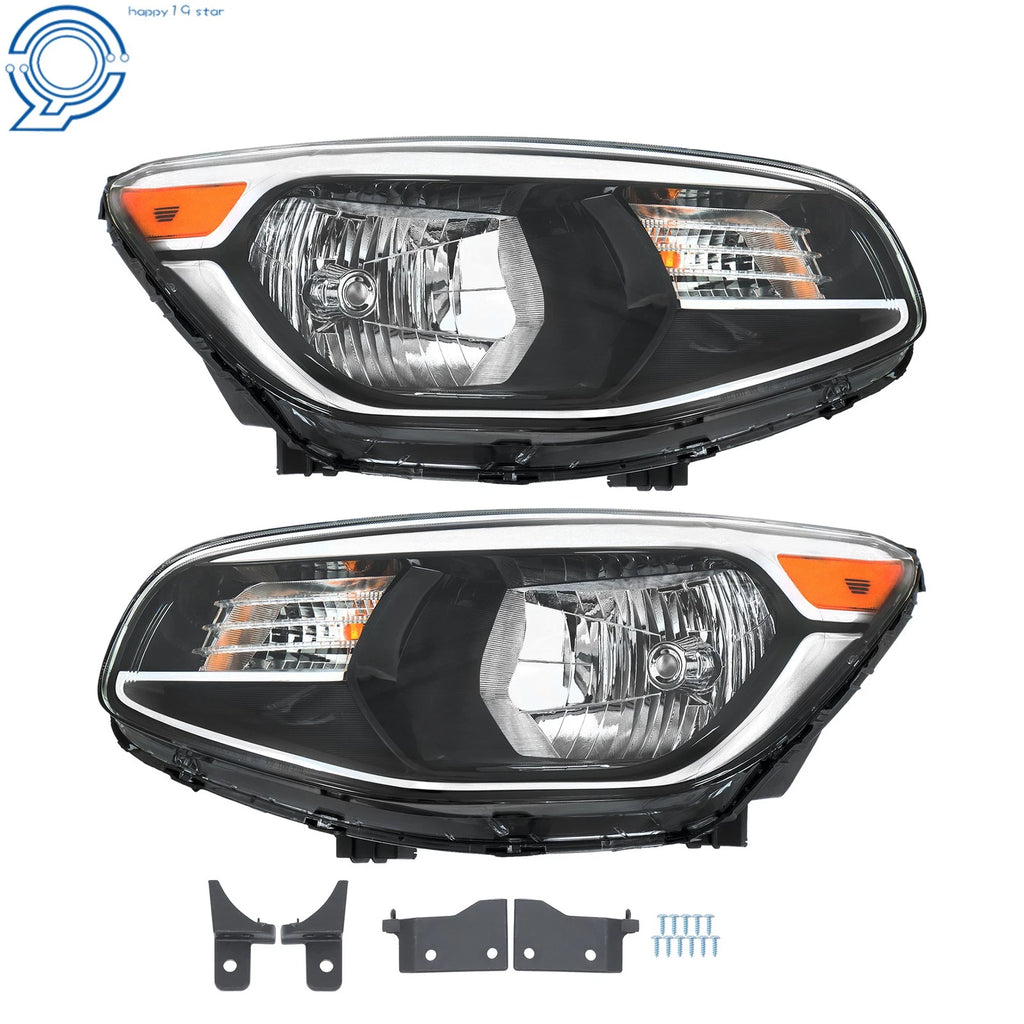 Set of 2 Halogen Headlights for Kia Soul (2014–2019) Chrome