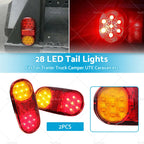 2X 28 LED Trailer Tail Lights for Truck Camper UTE Caravan 4WD