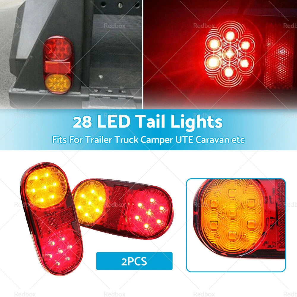 2X 28 LED Trailer Tail Lights for Truck Camper UTE Caravan 4WD