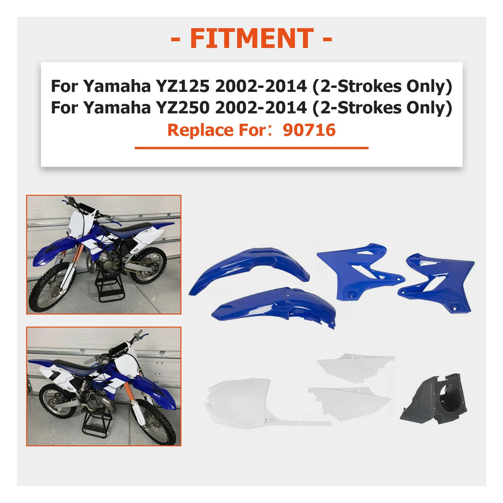 Restyle Plastics Kit Set for Yamaha YZ125 YZ250 (2002–2020) Blue