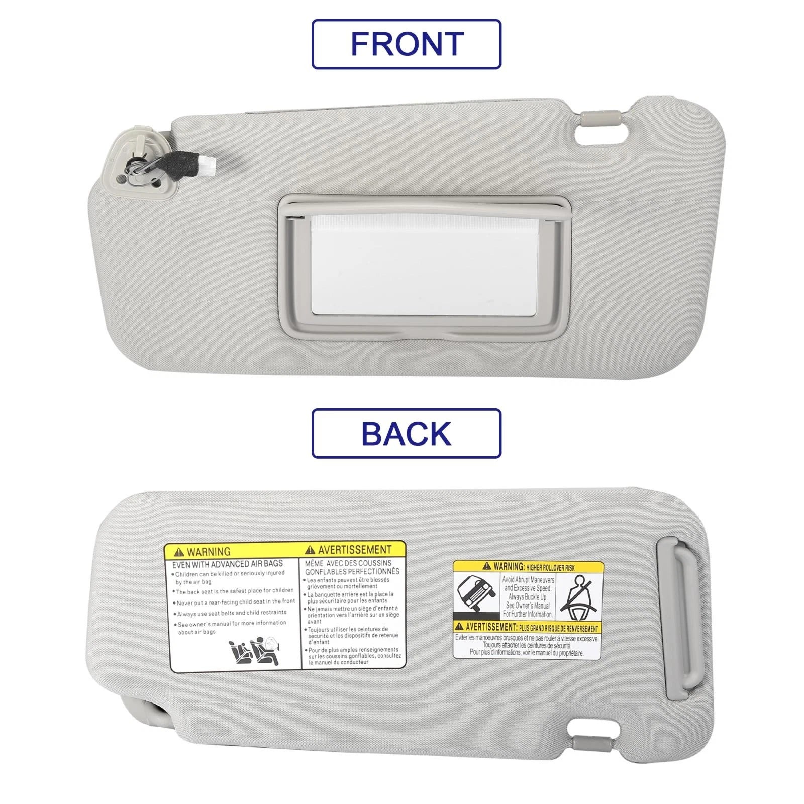 Front Left Sun Visor with Light for Nissan Murano (2009–2014) 96401-1AA1B
