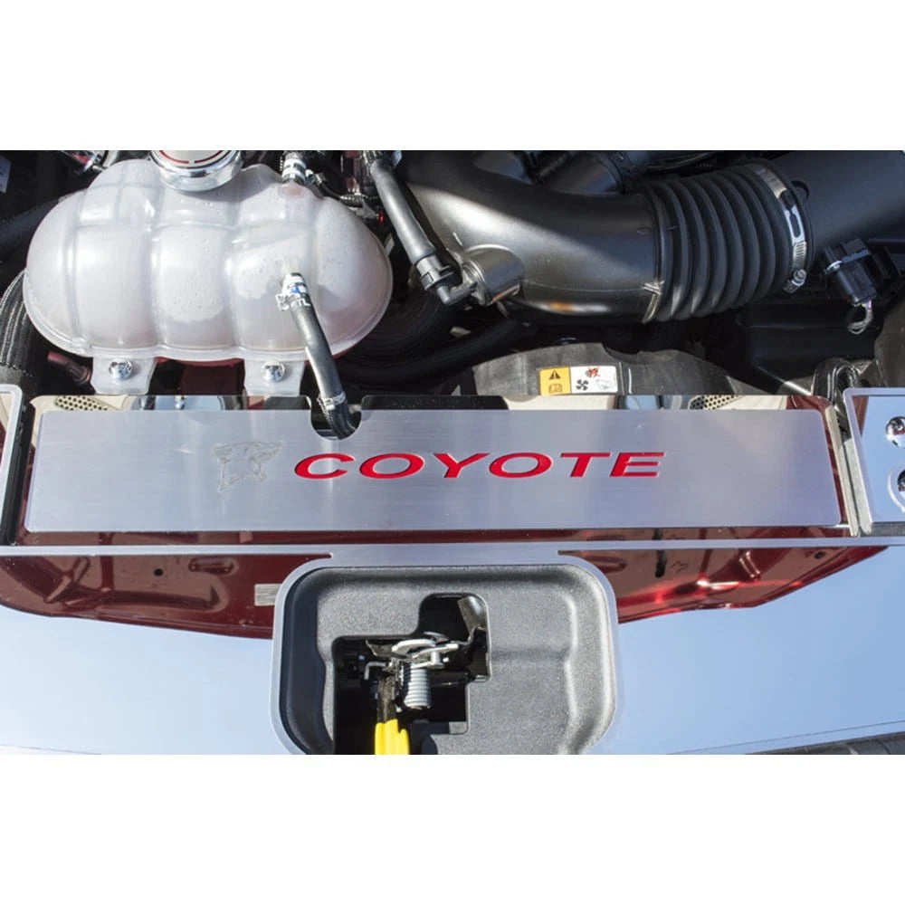 Radiator Cover Plate w/Red Carbon Fiber 'Coyote' Inlay for 15-16 Ford Mustang GT