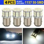 1157 BAY15D 4pcs 50SMD LED Tail Stop Light Bulbs 6000K Pure White for Vehicles