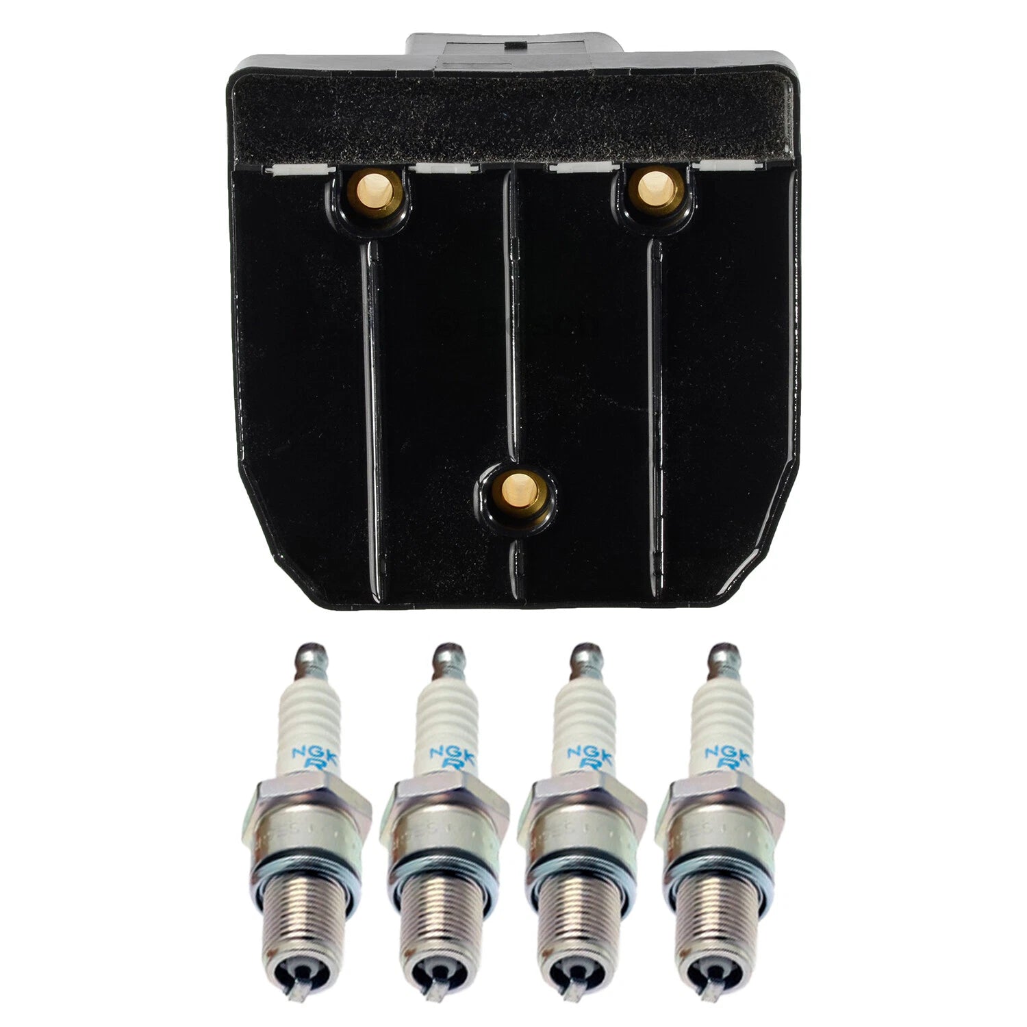 Set of 4 Bosch Ignition Coils & NGK V-Power Spark Plugs for Golf Jetta Accent Sentra