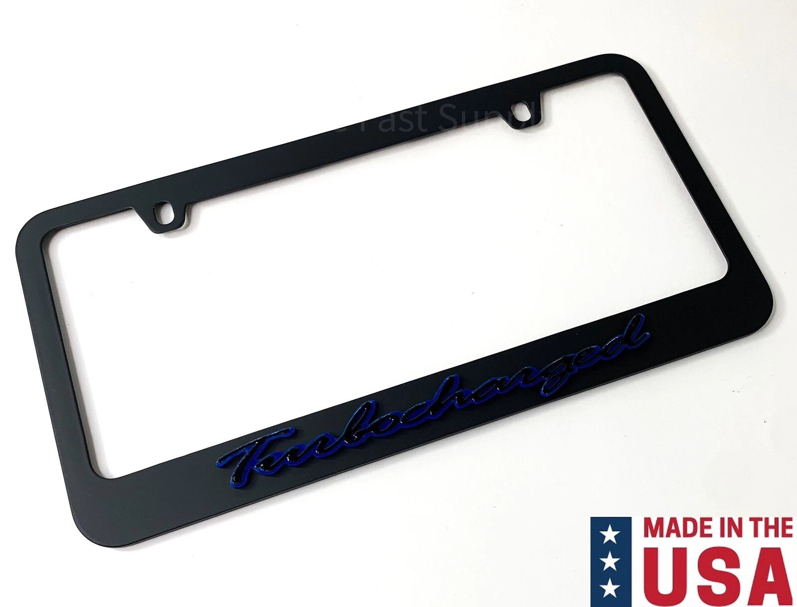 Matte Black Premium License Plate Frame with Blue Outline for Honda (2000–2010)