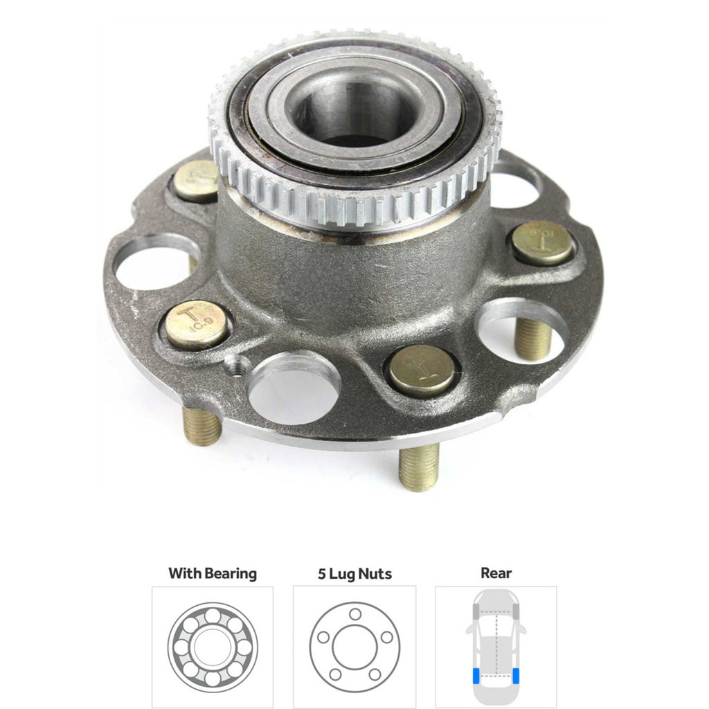 Wheel Hubs for Honda Odyssey (1999–2004) Rear Left & Right with Bearing & ABS Ring