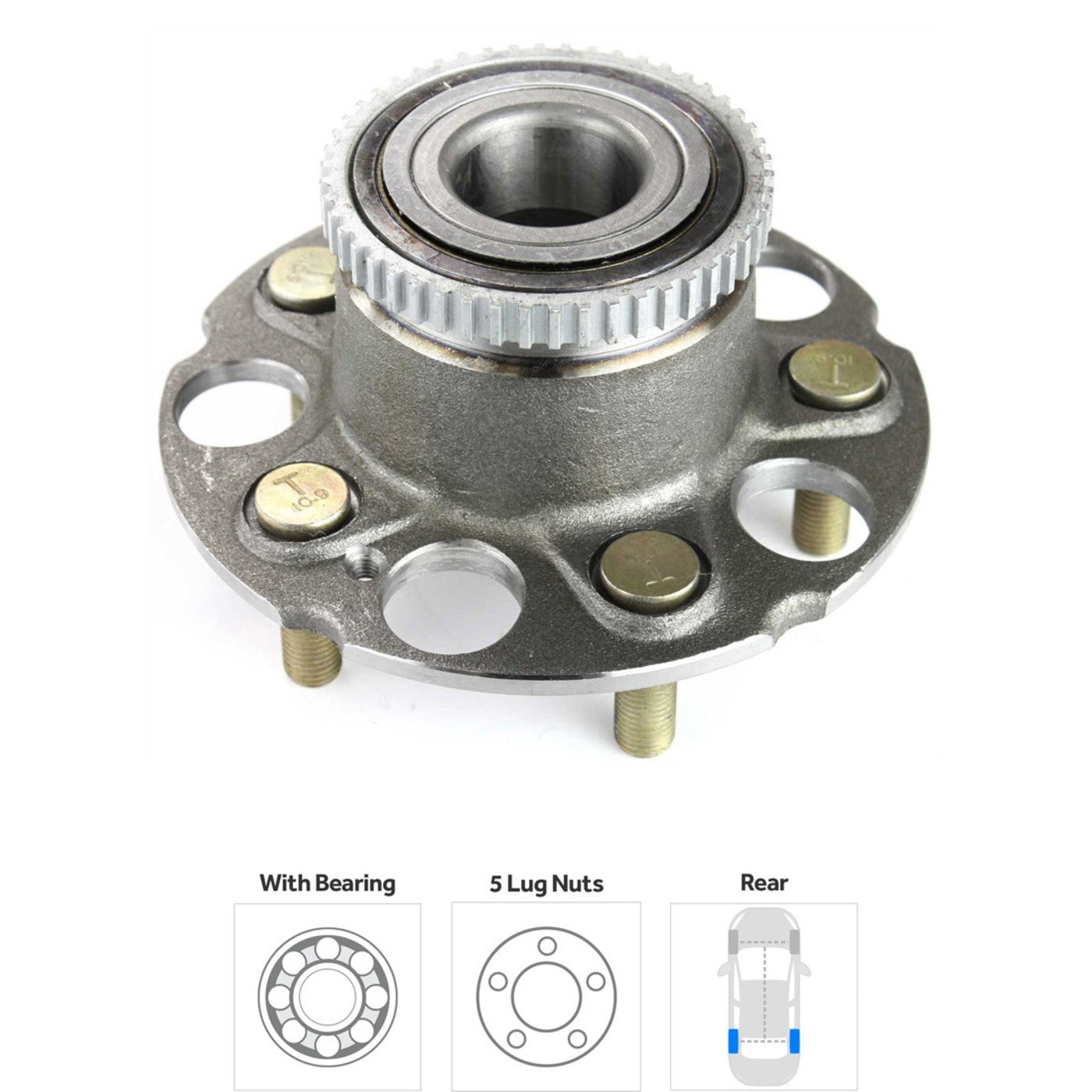 Wheel Hubs for Honda Odyssey (1999–2004) Rear Left & Right with Bearing & ABS Ring