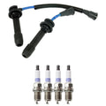 NGK Wire Set & Denso 4 Double Platinum Spark Plugs for Kia Sephia Spectra (1998–2004)