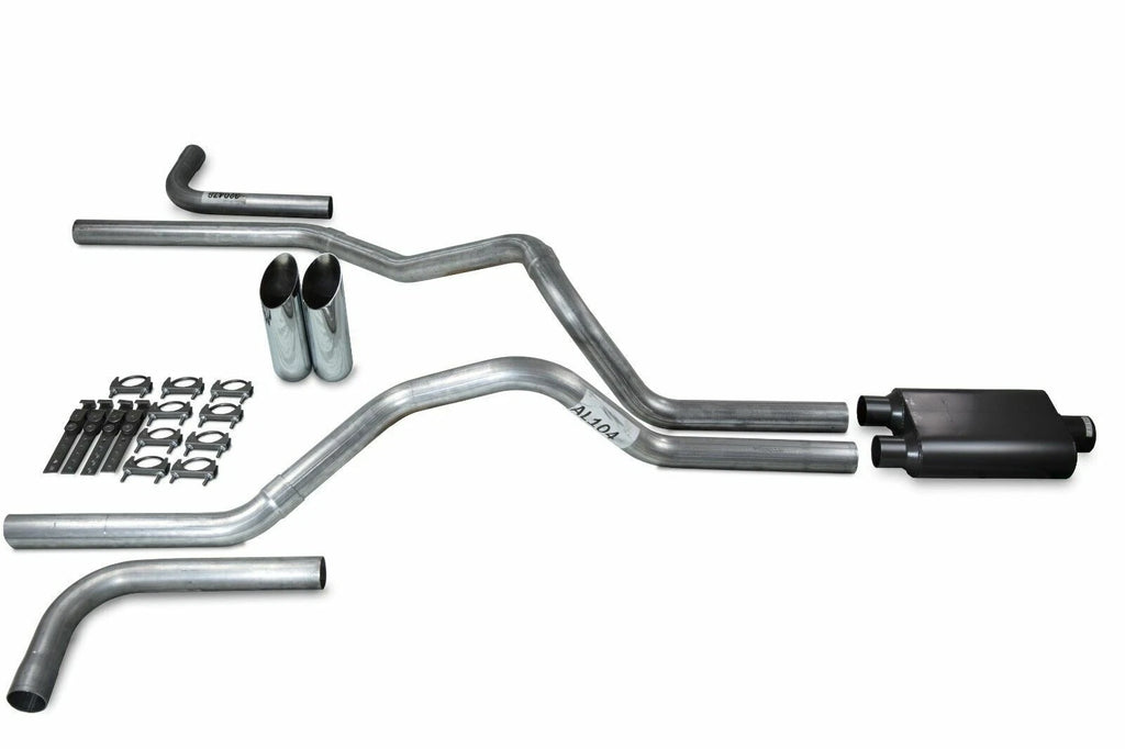 2.5" Dual Exhaust Kit for Ford F150 (2021–2025) - 2 Chamber Slash Tips