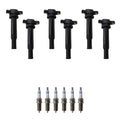 Set of 6 Ignition Coils & Spark Plugs for Kia Optima Rondo (2006–2010)