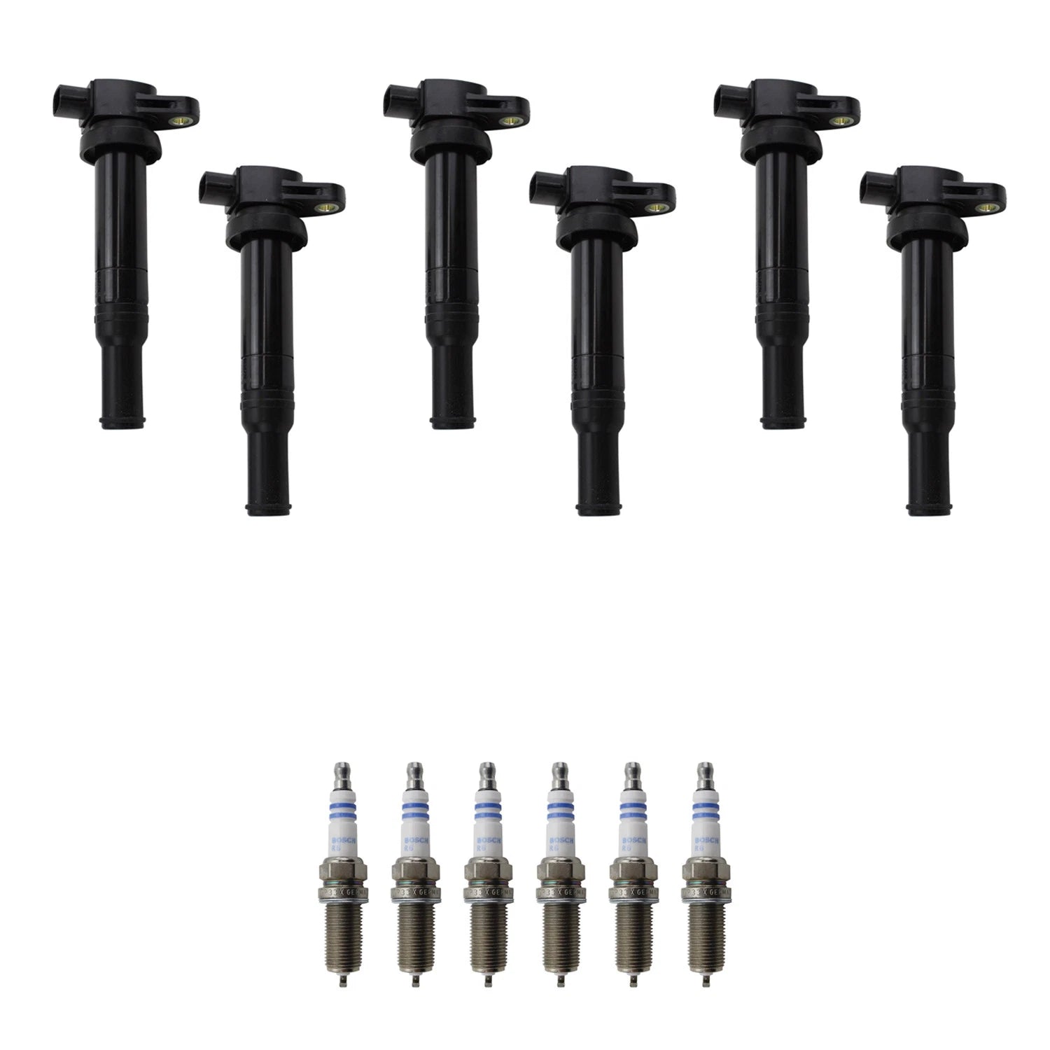 Set of 6 Ignition Coils & Spark Plugs for Kia Optima Rondo (2006–2010)