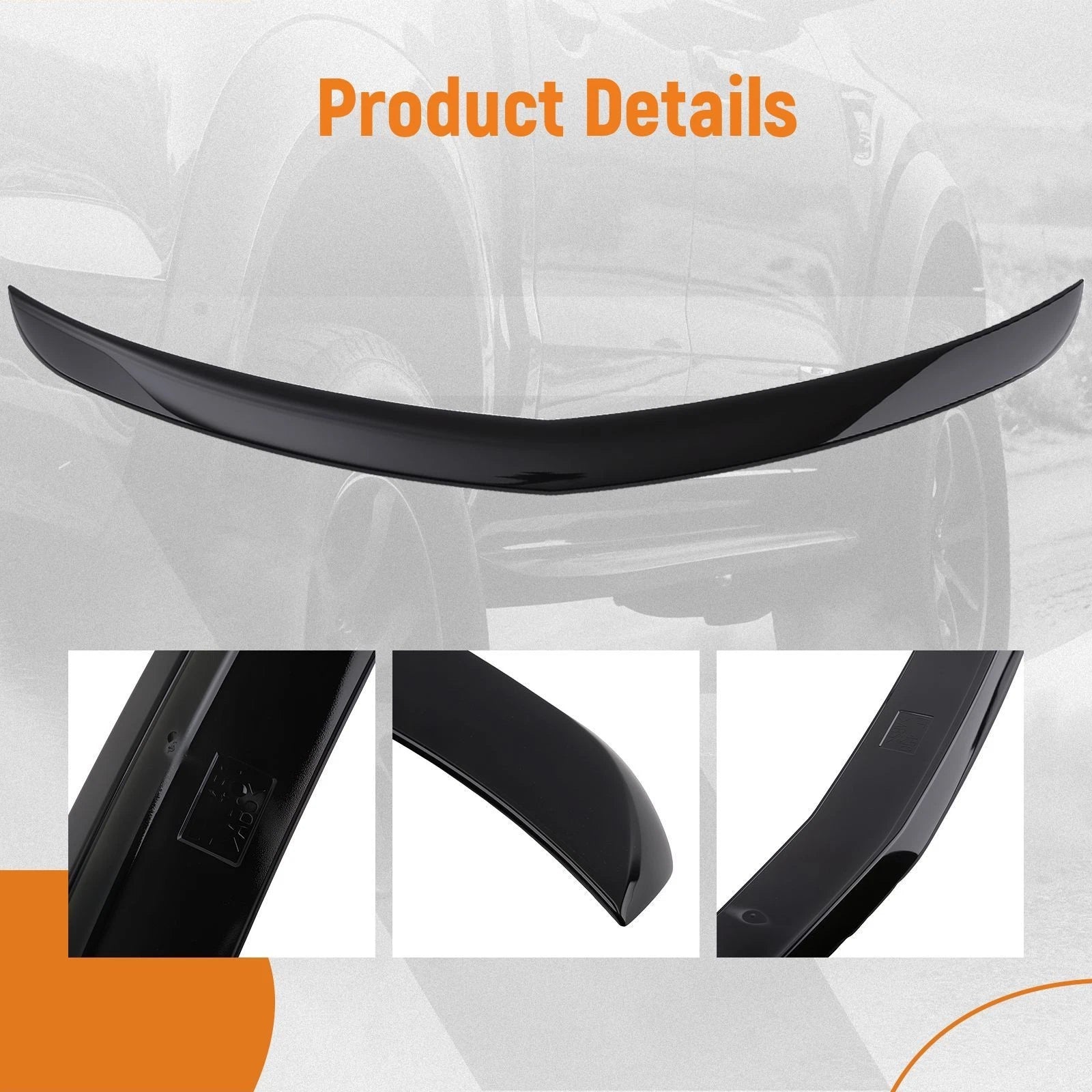 Gloss Black ABS Wing Spoiler for Cadillac CT5 (2020-2022)