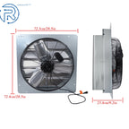 24" Wall Mounted Exhaust Fan with Automatic Shutter for Attic