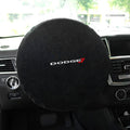 Black Protective Cloth Steering Wheel Cover for Dodge [Dodge Logo]