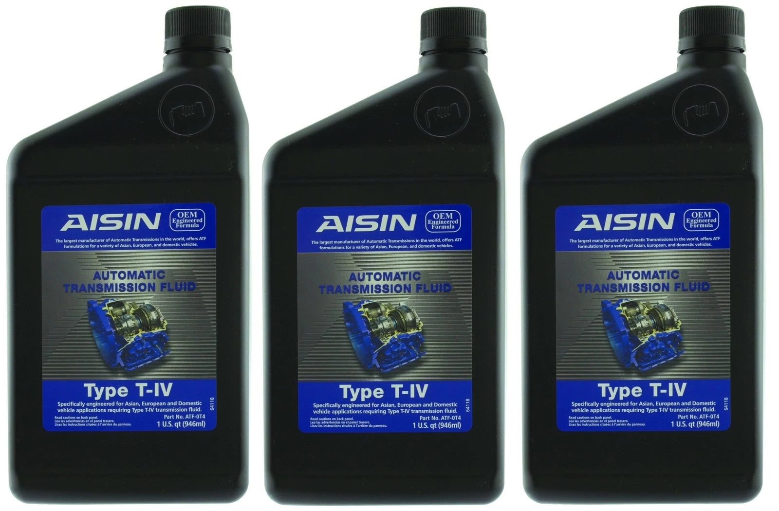 Set of 3 Aisin Auto Transmission Fluids 1L for Mini Cooper Toyota VW Volvo