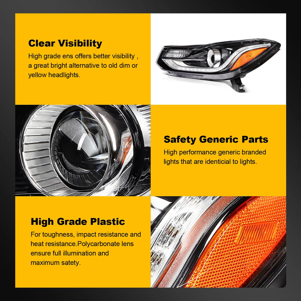 Left Driver Side Headlight for Chevy Trax (2017–2022) with LED DRL