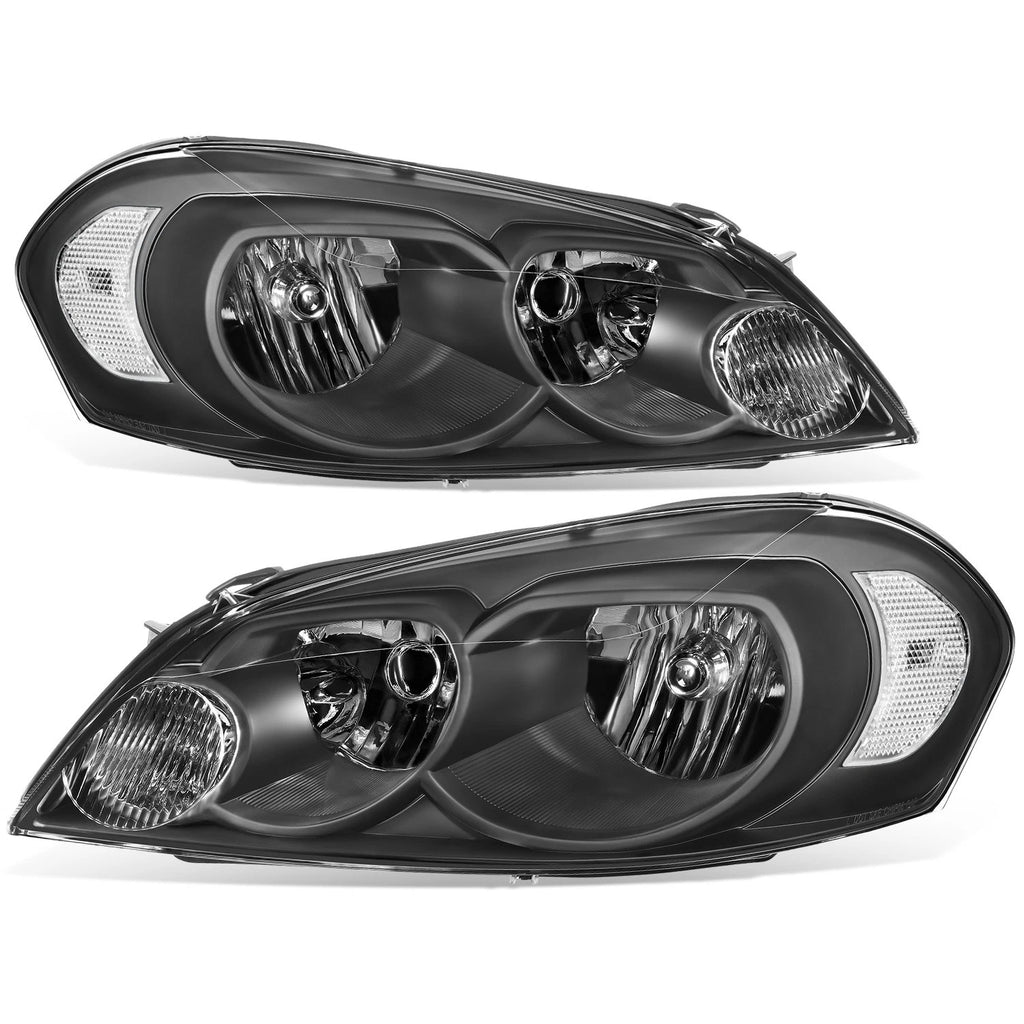 Set of 2 OE Style Black Clear Headlights for Chevrolet Impala Monte Carlo (2006–2016)
