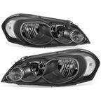 Set of 2 OE Style Black Clear Headlights for Chevrolet Impala Monte Carlo (2006–2016)