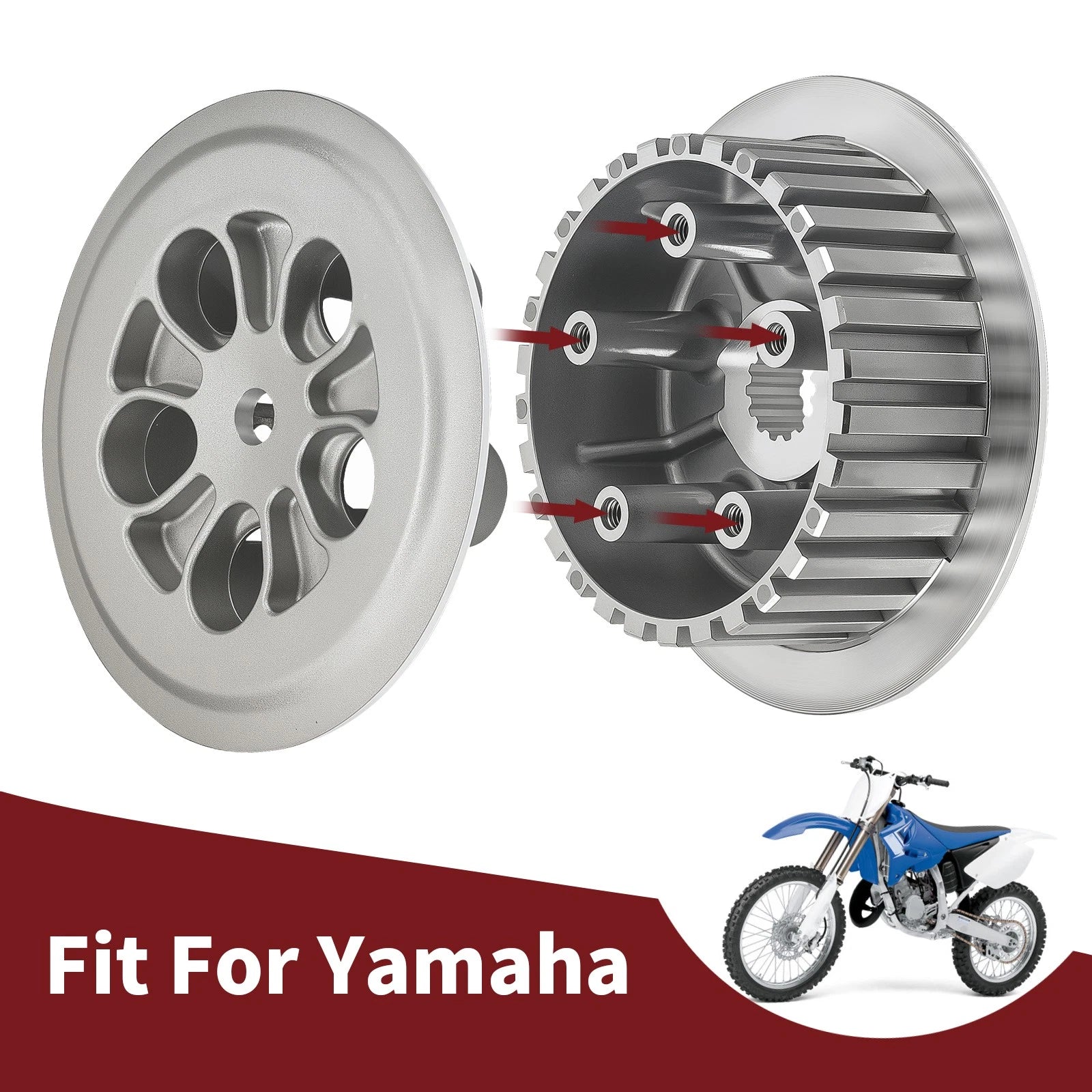 Clutch Pressure Plate + Inner Hub Boss for Yamaha YZ125 (2000–2024) 5HD-16351-00-00