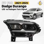 LED Headlight Driver Left for Dodge Durango (2021–2025) - Black, Halogen Signal
