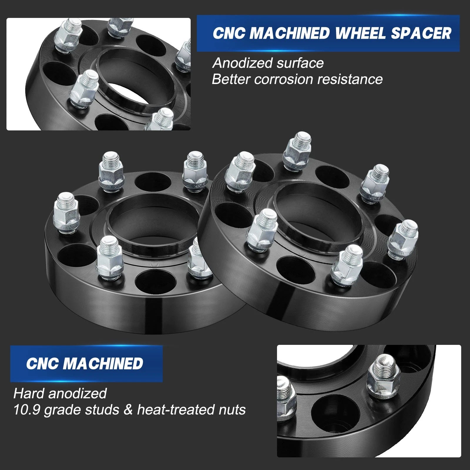 4x1.5" Wheel Spacers for Dodge Ram 1500 (2019-2022) (6x5.5, Black)